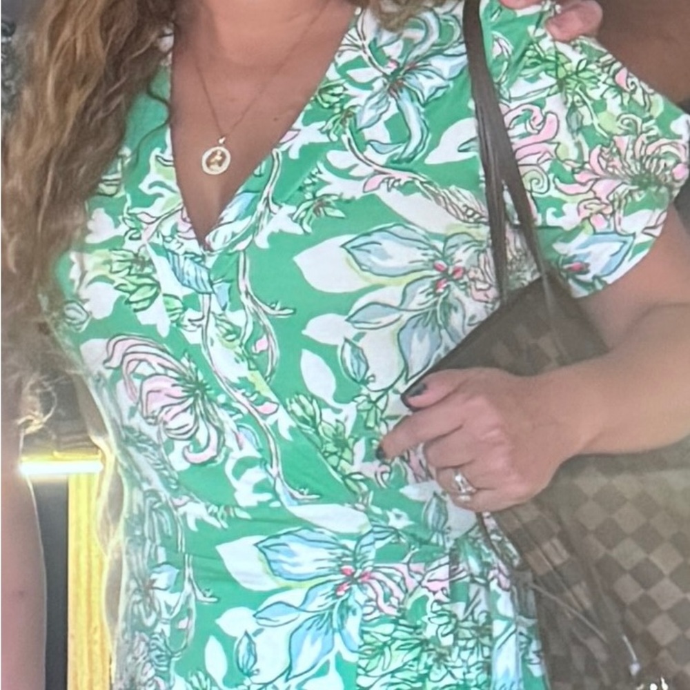 Lilly Pulitzer Green Floral Mini Dress